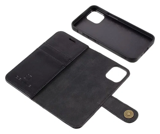 DG Ming iPhone 12 Mini Hoesje 2-in-1 Book Case en Back Cover Zwart afbeelding 11