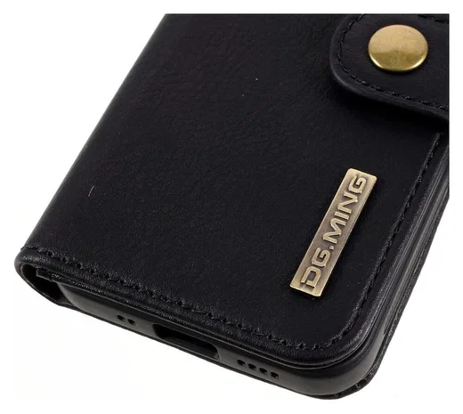 DG Ming iPhone 12 Mini Hoesje 2-in-1 Book Case en Back Cover Zwart afbeelding 13
