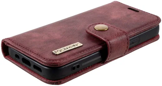 DG Ming iPhone 12 Mini Hoesje 2-in-1 Book Case en Back Cover Rood afbeelding 7