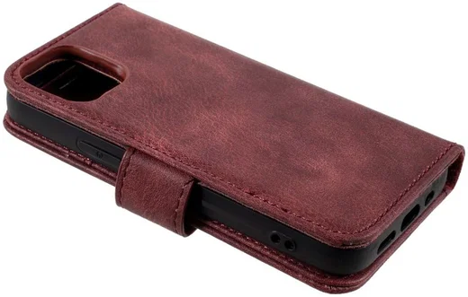 DG Ming iPhone 12 Mini Hoesje 2-in-1 Book Case en Back Cover Rood afbeelding 8