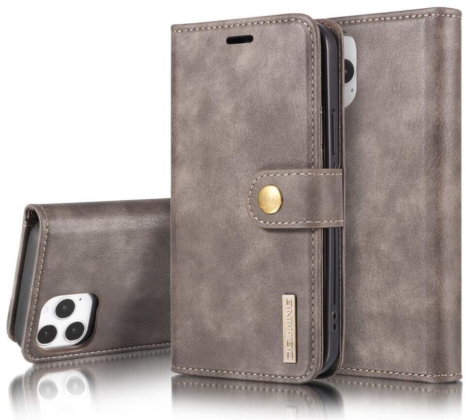 DG Ming iPhone 12 / 12 Pro Hoesje 2-in-1 Book Case en Back Cover Grijs afbeelding 10