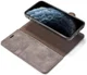 DG Ming iPhone 12 / 12 Pro Hoesje 2-in-1 Book Case en Back Cover Grijs afbeelding 1