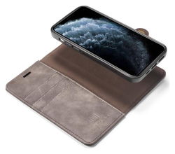 DG Ming iPhone 12 / 12 Pro Hoesje 2-in-1 Book Case en Back Cover Grijs afbeelding