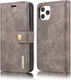 DG Ming iPhone 12 / 12 Pro Hoesje 2-in-1 Book Case en Back Cover Grijs afbeelding 9