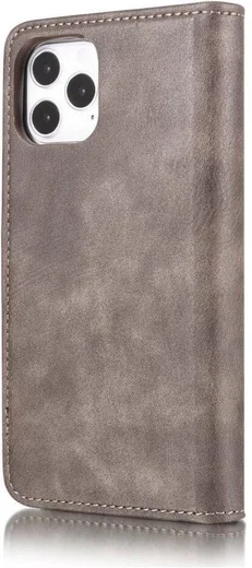 DG Ming iPhone 12 / 12 Pro Hoesje 2-in-1 Book Case en Back Cover Grijs afbeelding 8
