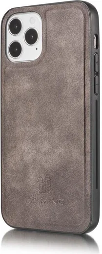DG Ming iPhone 12 / 12 Pro Hoesje 2-in-1 Book Case en Back Cover Grijs afbeelding 7