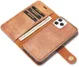 DG Ming iPhone 12 Pro Max Hoesje 2-in-1 Book Case en Back Cover Bruin afbeelding 5