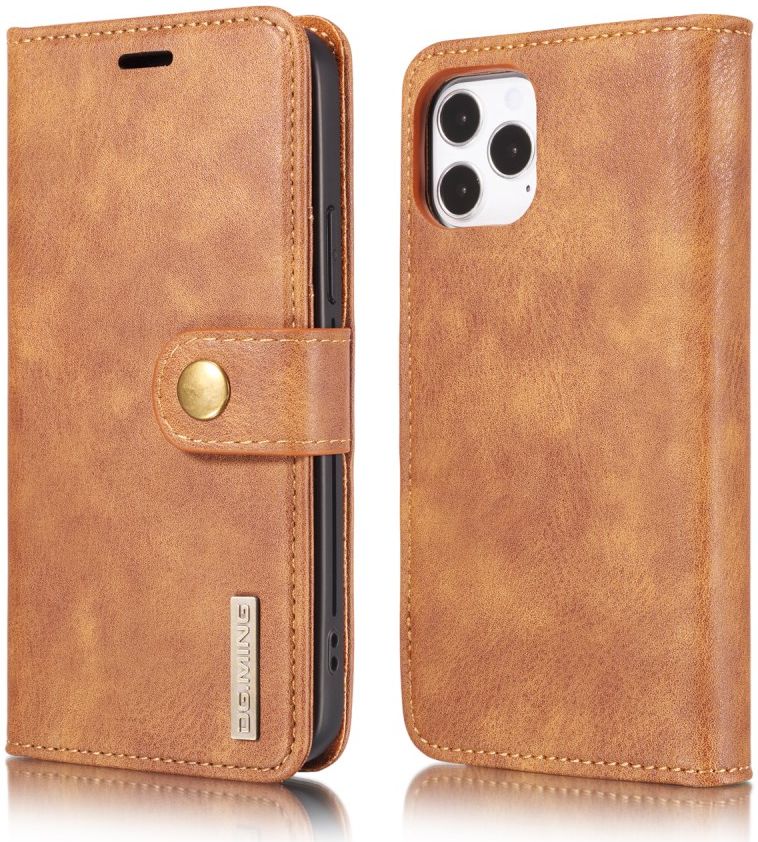 DG Ming iPhone 12 Pro Max Hoesje 2-in-1 Book Case en Back Cover Bruin afbeelding 4