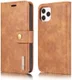 DG Ming iPhone 12 Pro Max Hoesje 2-in-1 Book Case en Back Cover Bruin afbeelding 4