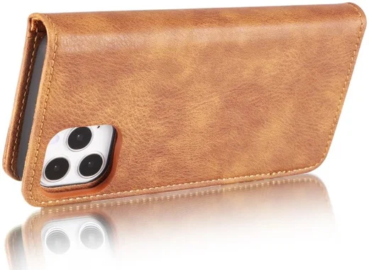 DG Ming iPhone 12 Pro Max Hoesje 2-in-1 Book Case en Back Cover Bruin afbeelding 9