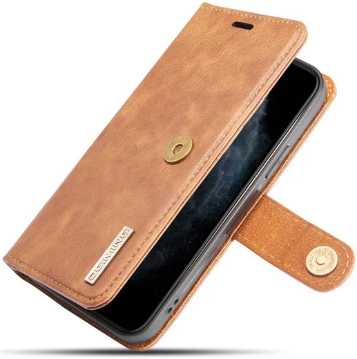 DG Ming iPhone 12 Pro Max Hoesje 2-in-1 Book Case en Back Cover Bruin afbeelding 2