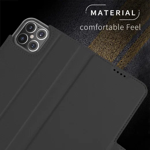 Apple iPhone 12 Mini Hoesje Kunstlederen Book Case Zwart afbeelding 9