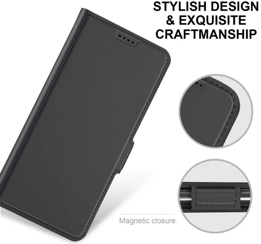 Apple iPhone 12 Mini Hoesje Kunstlederen Book Case Zwart afbeelding 5