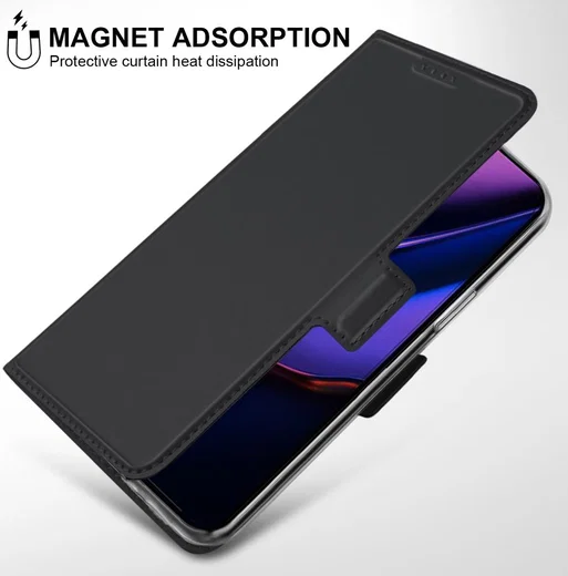 Apple iPhone 12 Mini Hoesje Kunstlederen Book Case Zwart afbeelding 3