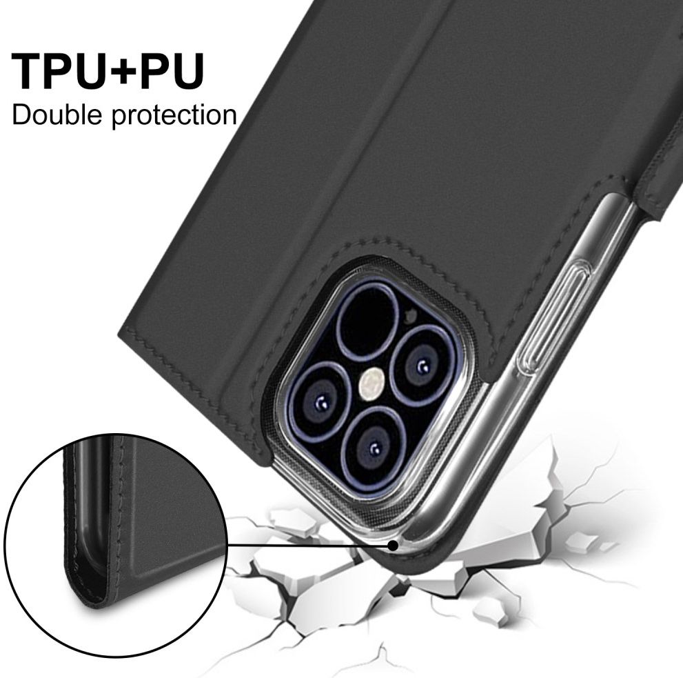 Apple iPhone 12 Pro Max Hoesje Portemonnee Book Case Zwart afbeelding 5