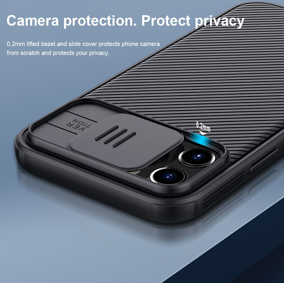 Nillkin CamShield Apple iPhone 12 / 12 Pro Hoesje Camera Slider Zwart afbeelding 6