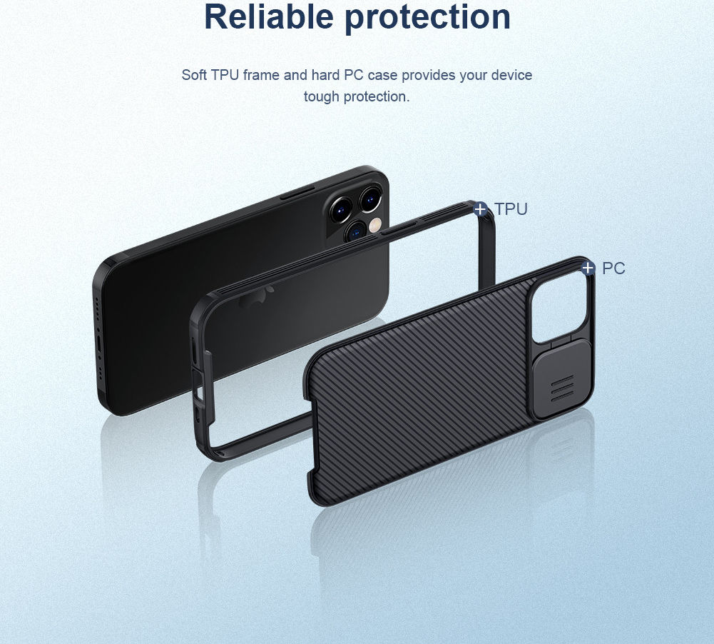 Nillkin CamShield Apple iPhone 12 / 12 Pro Hoesje Camera Slider Zwart afbeelding 11