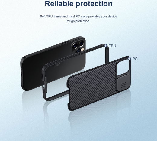 Nillkin CamShield Apple iPhone 12 / 12 Pro Hoesje Camera Slider Zwart afbeelding 11