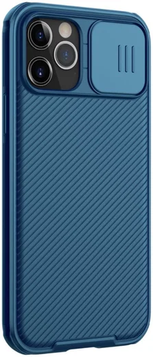 Nillkin CamShield Apple iPhone 12 / 12 Pro Hoesje Camera Slider Blauw afbeelding 2