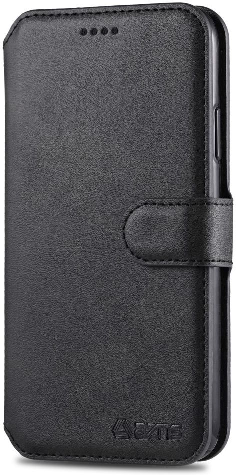 AZNS Apple iPhone 12 / 12 Pro Portemonnee Stand Hoesje Zwart afbeelding 2