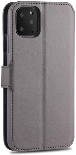 AZNS Apple iPhone 12 / 12 Pro Portemonnee Stand Hoesje Grijs afbeelding 4