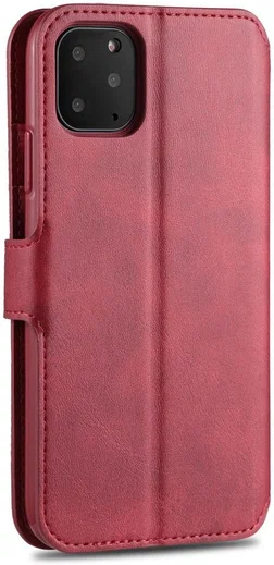 AZNS Apple iPhone 12 Pro Max Portemonnee Stand Hoesje Rood afbeelding 4