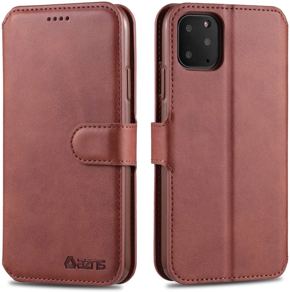 AZNS Apple iPhone 12 Mini Hoesje Wallet Book Case met Stand Bruin afbeelding 5