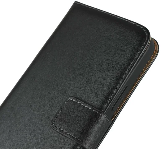 Apple iPhone 12 Mini Hoesje Portemonnee Echt Leer Zwart afbeelding 11