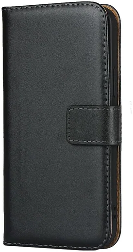 Apple iPhone 12 Mini Hoesje Portemonnee Echt Leer Zwart afbeelding 2