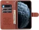 AZNS Apple iPhone 12 Mini Portemonnee Stand Hoesje Bruin afbeelding 3