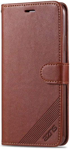 AZNS Apple iPhone 12 Mini Portemonnee Stand Hoesje Bruin afbeelding 9