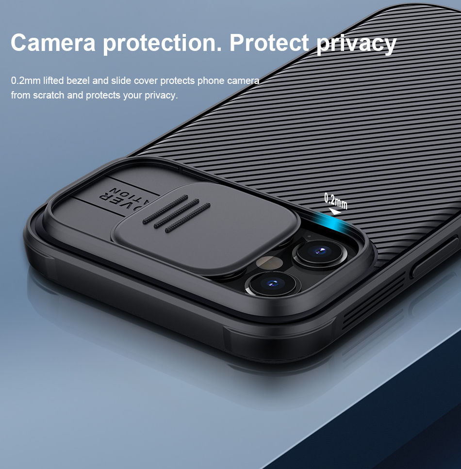 Nillkin CamShield Apple iPhone 12 Pro Max Hoesje Camera Slider Zwart afbeelding 7