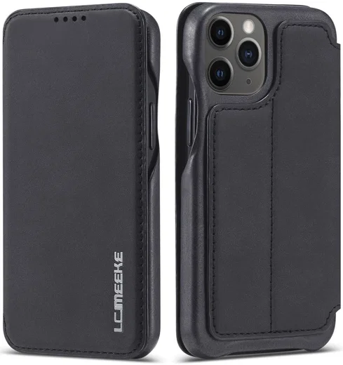 LC.IMEEKE Apple iPhone 12 Mini Hoesje Retro Portemonnee Zwart afbeelding 3