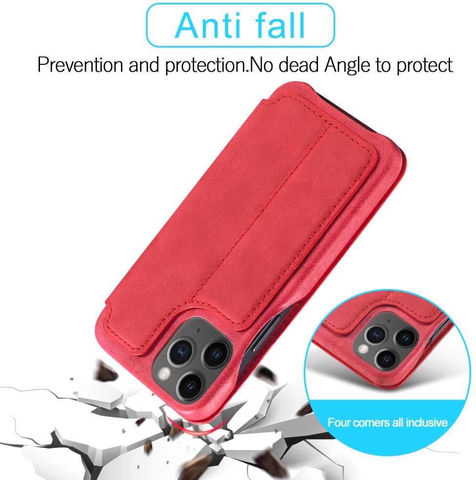 LC.IMEEKE Apple iPhone 12 Mini Hoesje Retro Portemonnee Rood afbeelding 9