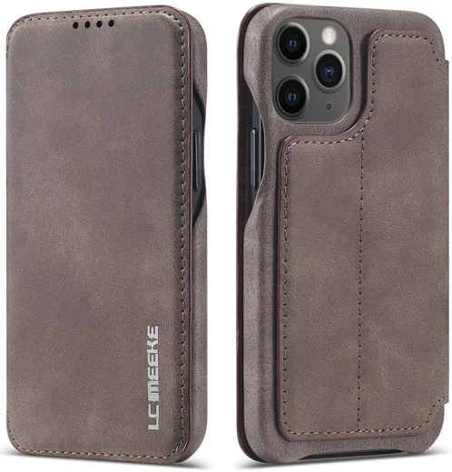 LC.IMEEKE Apple iPhone 12 Mini Hoesje Retro Portemonnee Grijs afbeelding 3