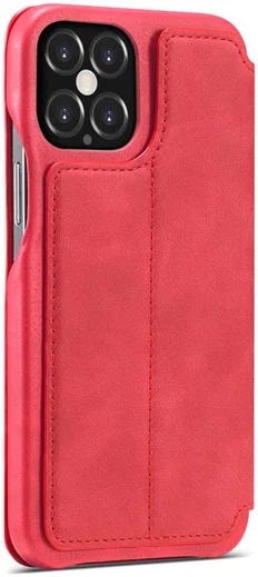 LC.IMEEKE Apple iPhone 12 / 12 Pro Hoesje Retro Portemonnee Rood afbeelding 7