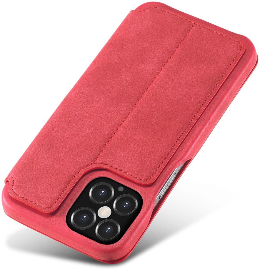 LC.IMEEKE Apple iPhone 12 / 12 Pro Hoesje Retro Portemonnee Rood afbeelding 4