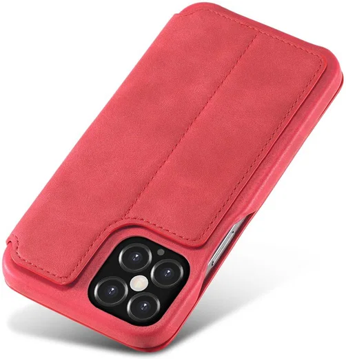 LC.IMEEKE Apple iPhone 12 / 12 Pro Hoesje Retro Portemonnee Rood afbeelding 4