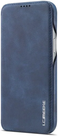 LC.IMEEKE Apple iPhone 12 Pro Max Hoesje Retro Portemonnee Blauw afbeelding 5