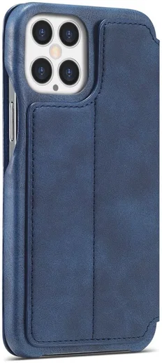 LC.IMEEKE Apple iPhone 12 Pro Max Hoesje Retro Portemonnee Blauw afbeelding 4