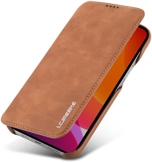 LC.IMEEKE Apple iPhone 12 Pro Max Hoesje Retro Portemonnee Bruin afbeelding 1