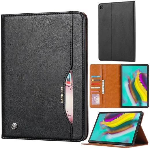 Samsung Galaxy Tab A 8.4 (2020) Portemonnee Tri-Fold Hoes Zwart afbeelding 3