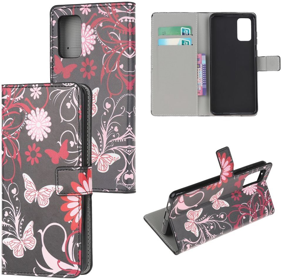 Samsung Galaxy S20 FE Portemonnee Hoesje Print Roze Vlinders afbeelding 3
