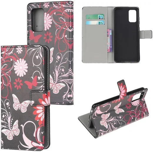 Samsung Galaxy S20 FE Portemonnee Hoesje Print Roze Vlinders afbeelding 3