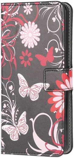 Samsung Galaxy S20 FE Portemonnee Hoesje Print Roze Vlinders afbeelding 1
