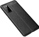 Samsung Galaxy S20 FE Litchi Hoesje TPU met Leren Textuur Zwart afbeelding 2