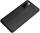 Samsung Galaxy S20 FE Litchi Hoesje TPU met Leren Textuur Zwart afbeelding 3