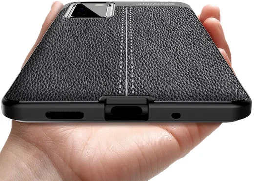Samsung Galaxy S20 FE Litchi Hoesje TPU met Leren Textuur Zwart afbeelding 7