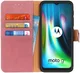 Motorola Moto G9 Play / Moto E7 Plus Hoesje Portemonnee Vintage Roze afbeelding 1