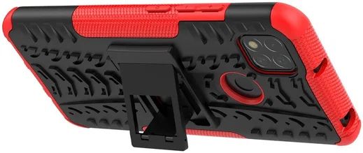 Xiaomi Redmi 9C Robuust Hybride Hoesje Rood afbeelding 5